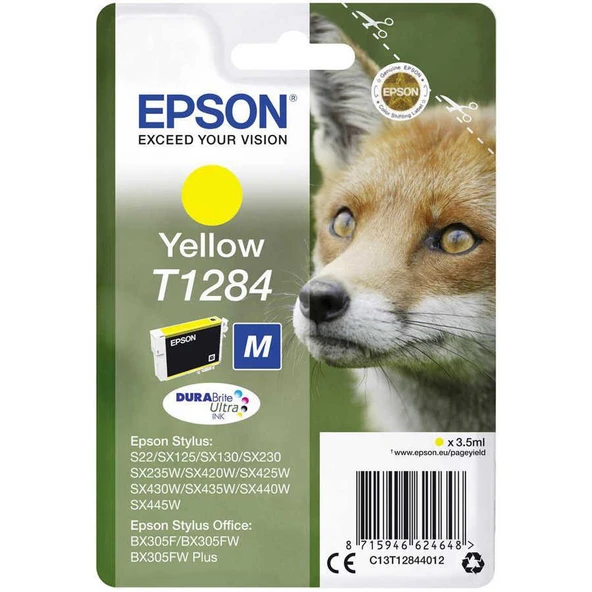 Epson T1284-C13T12844020 Sarı Orijinal Kartuş ürün görseli 1