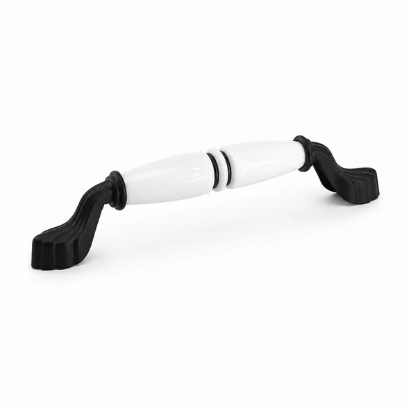 Cante Porselen Beyaz Siyah Çizgi Kulp 160 mm 16 cm Mobilya Çekmece Dolabı Dolap Kapak Kulb Kulpu ürün görseli 1