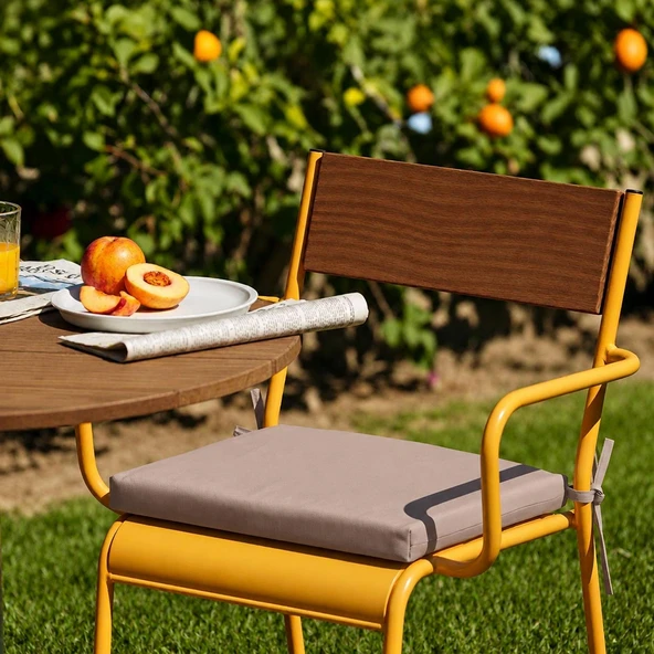 Homedius Sandalye Oturum Minderi Renkli 40x40x4 Bağcıklı Çıkarılabilir Kılıflı Çökme Yapmaz  Açık Gri 40x40 ürün görseli 1