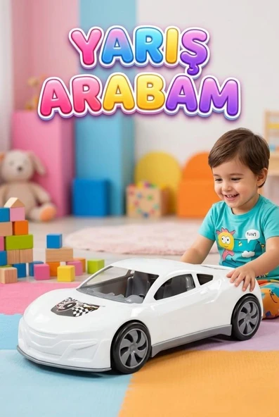 Çocuklar İçin Premium Yarış Arabası - Şık Tasarım, Dayanıklı Gövde Beyaz Oyuncak Spor Araç ürün görseli 1