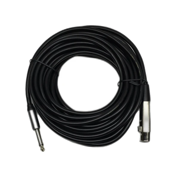 10 Metre Xlr Dişi - 6.35 Mm Mono Jak Mikrofon Kablosu - Profesyonel Dengeli Ses Ve Enstrüman Kablosu ürün görseli 1
