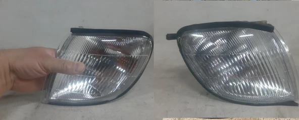 iki adet fiyatıdır sağ ve sol farklı marka olabilir ESKİ MODEL Hyundai Starex Minibüs Panelvan-1998-2001 model çizğili cam Ön Sinyal Lambası Far Yan Sinyali Tarafı duyu üzerinde ürün görseli 1