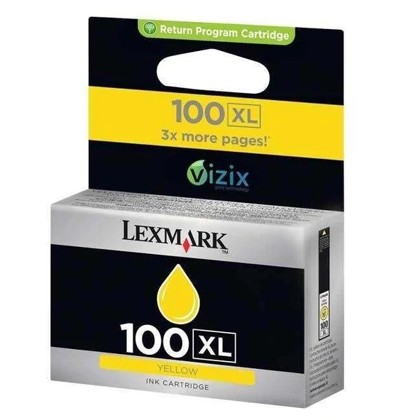 Lexmark 100XL-14N1071E Sarı Yüksek Kapasiteli Orijinal Kartuş ürün görseli 1