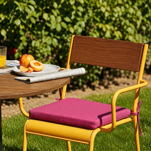 Homedius Sandalye Oturum Minderi Renkli 40x40x4 Bağcıklı Çıkarılabilir Kılıflı Çökme Yapmaz  Pembe 40x40 ürün görseli 1
