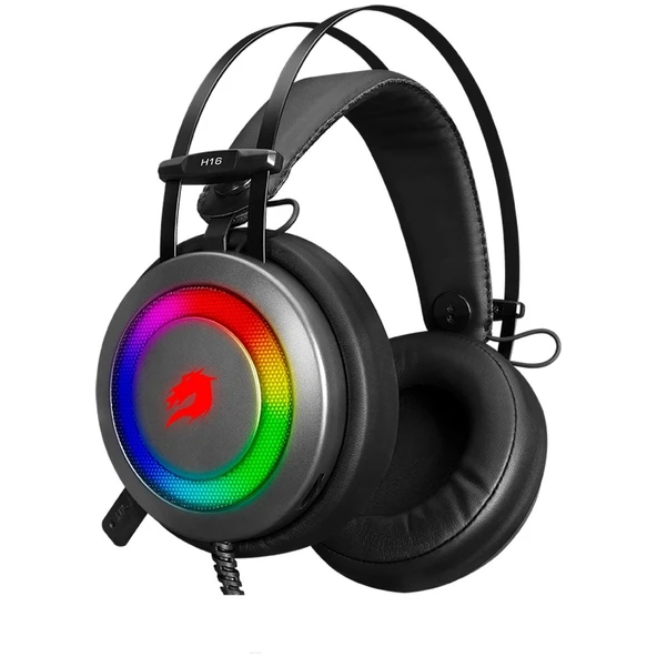 GAMEBOOSTER H16 Storm RGB 7.1 Vitrual Kısa Mikrofonlu Gri Oyuncu Kulaklığı GB-H16 ürün görseli 1