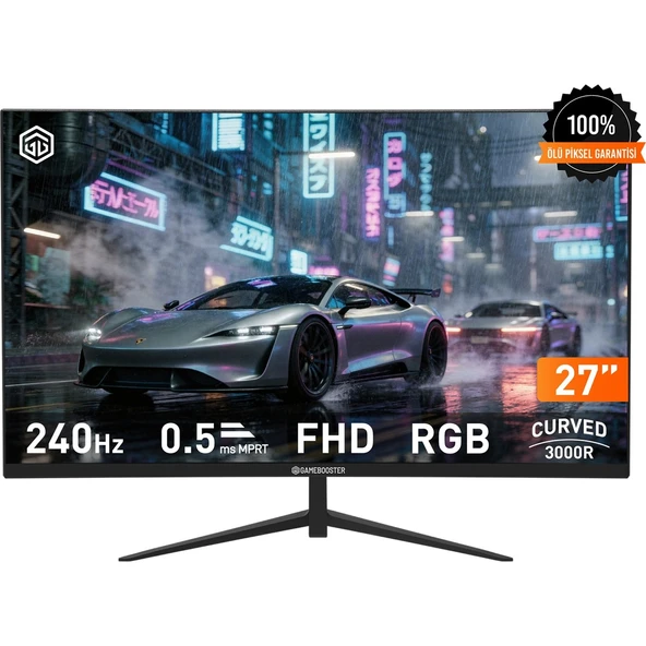 GameBooster Lyrıs FF24 27'' 240Hz Fhd Va Panel 0.5ms Hdmı+Dp Hdr Rgb Curved Gaming Monitör (Sıfır Ölü Piksel Garantili) ürün görseli 1
