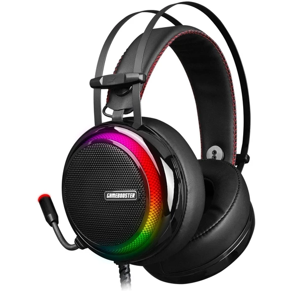 GAMEBOOSTER Ghost Shark Rainbow RGB LED Titreşimli 7.1 Siyah Oyuncu Kulaklığı (GB-H8) ürün görseli 1