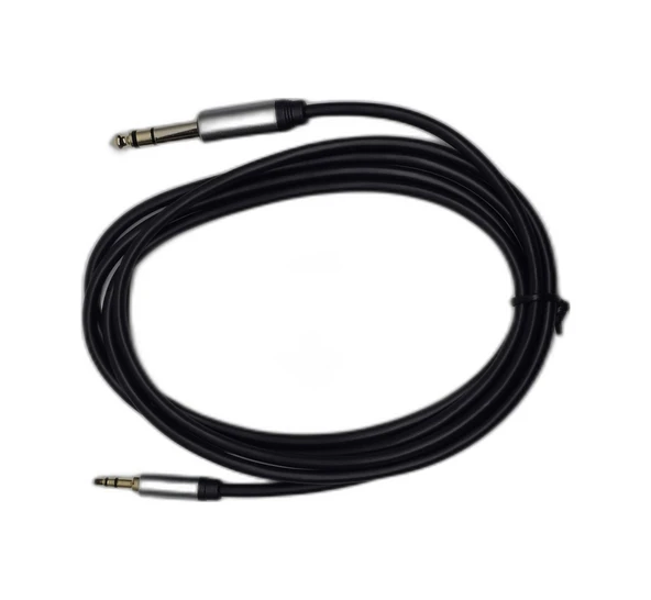 1.8 Metre 3.5 Mm To 6.35 Mm Ses Kablosu - Aux To Büyük Çivi Jak Stereo Kulaklık Ve Amfi Kablosu ürün görseli 1