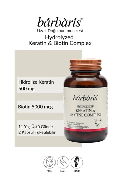 BARBARİS Keratin Biotine Complex 60 Kapsül - Resim 2