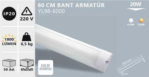 NOAS 60CM 20W LED BANT ARMATÜR ürün görseli 1