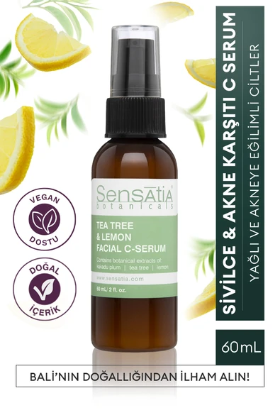 SENSATİA BOTANİCALS C Vitaminli Nemlendirici Doğal Gündüz Serumu 60ml - Kakadu Eriği, Çay Ağacı - Tea Tree & Lemon ürün görseli 1