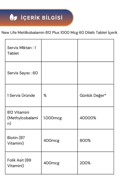 NEW LİFE B12 Plus 60 Tablet & 4 Hepa - Resim 3