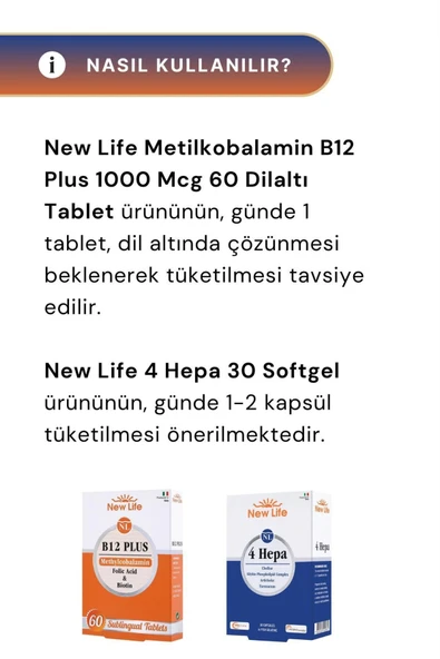 NEW LİFE B12 Plus 60 Tablet & 4 Hepa - Resim 5