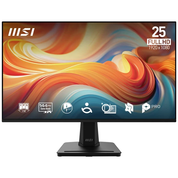MSI PRO MP251 E14L 24.5 1920x1080 FHD 144Hz 4ms HDMI VGA AMD FreeSync IPS Monitör ürün görseli 1