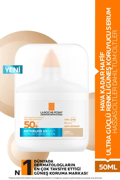 LA ROCHE POSAY Anthelios UVAIR SPF50+ Aydınlık Görünüm Veren Ultra Güçlü Renkli Güneş Koruyucu Serum 50 ml ürün görseli 1