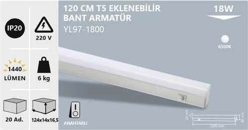 NOAS 120CM T5 EKLENEBİLİR BANT ARMATÜR - Resim 2