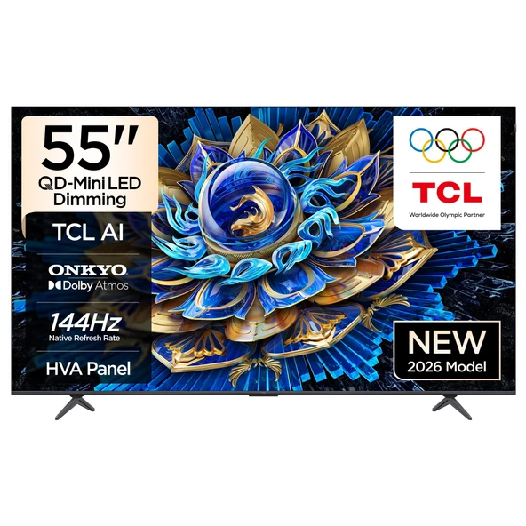 TCL 55T8DGTV 4K UHD QLED 55" 144HZ GOOGLE TV ürün görseli 1