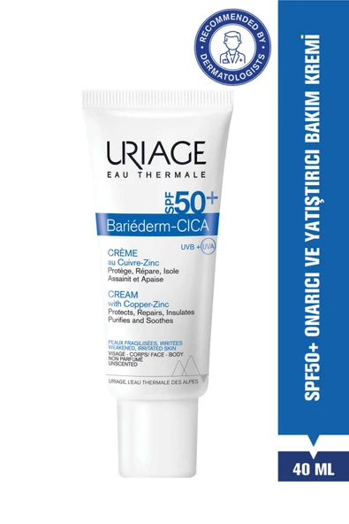 URİAGE BARIEDERM SPF50+ Cilt Bariyeri Onarıcı ve Yüksek Güneş Korumalı Cica Krem 40 ml ürün görseli 1