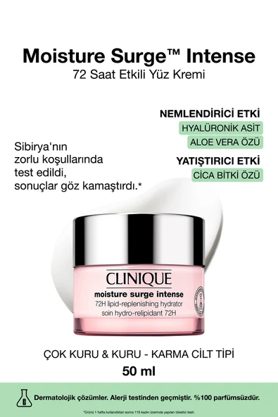 CLİNİQUE Moisture Surge™ Intense 72 Saat Nem Koruma Teknolojili Yoğun Nemlendirici Yüz Kremi 50 ml ürün görseli 1