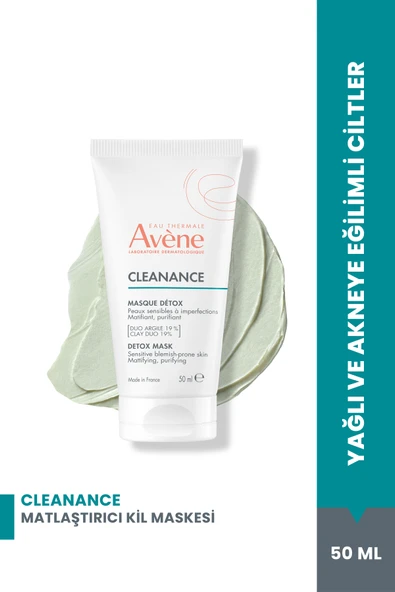 AVENE Cleanance Yağlı ve Akneye Eğilimli Ciltler için Matlaştırıcı ve Arındırıcı Kil Maskesi 50 ml ürün görseli 1