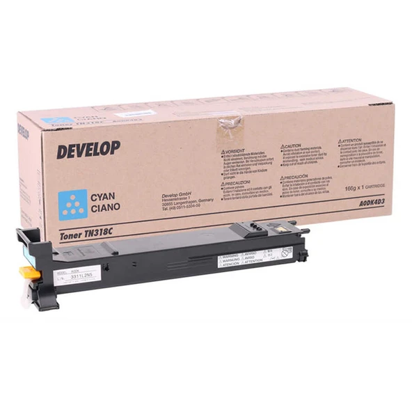 Develop TN-318-A0DK4D3 Mavi Orijinal Fotokopi Toner - Resim 2