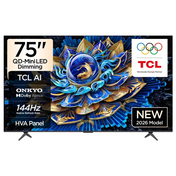 TCL 75T8DGTV 4K UHD QLED 75" 144HZ GOOGLE TV ürün görseli 1