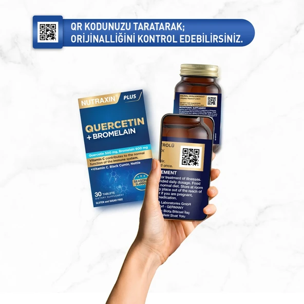 Nutraxin Quercetin + Bromelain 30 Tablet - Resim 5