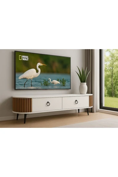 moka park avm Linea 180 cmlik dekoratif Tv ünitesi ovalli ürün görseli 1