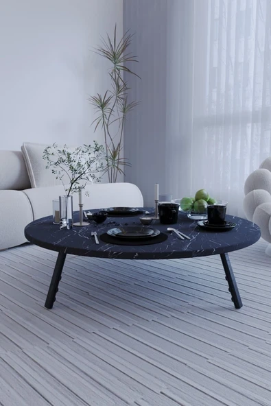 mokaparkavm Mega Kozalak Katlanabilir Ayaklı Yer Sofrası Yemek Masası Mutfak Masası Balkon Masası103 Cm ürün görseli 1
