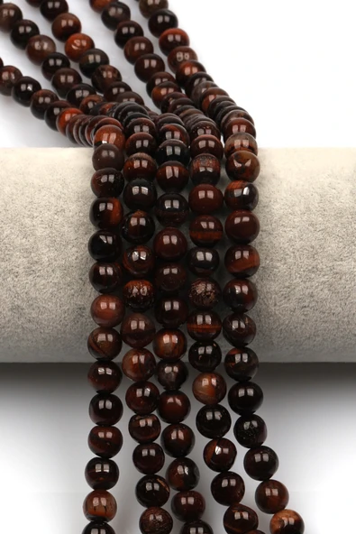 Kırmızı Kaplan Gözü (B+ Kalite) Doğal Taş Dizi 8 mm Küre Kesim - DZ-1042 ürün görseli 1