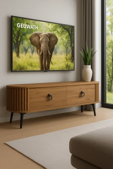 moka park avm Linea TV ünitesi 150 cm lik oval dekoratif TV ünitesi ürün görseli 1