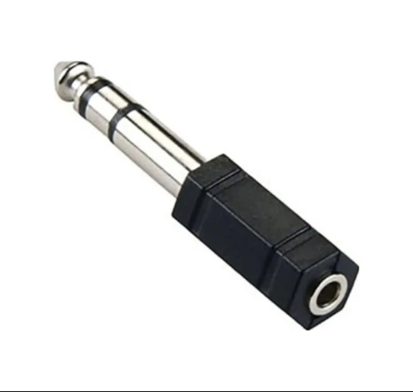 6.35 Mm Erkek To 3.5 Mm Dişi Jak Adaptörü - Büyük Jakı Küçük Jaka Çevirici Kulaklık Dönüştürücü ürün görseli 1