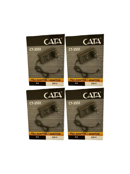 Cata CT-2551 2 Amper 220V Fişli Adaptör (4 Adet) ürün görseli 1