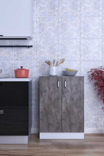 Mokaparkavm Mokas Çok Amaçlı Dolap 2 Raflı Kapaklı Mutfak Balkon Banyo Mokas1002 ürün görseli 1