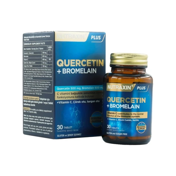 Nutraxin Quercetin + Bromelain 30 Tablet - Resim 6