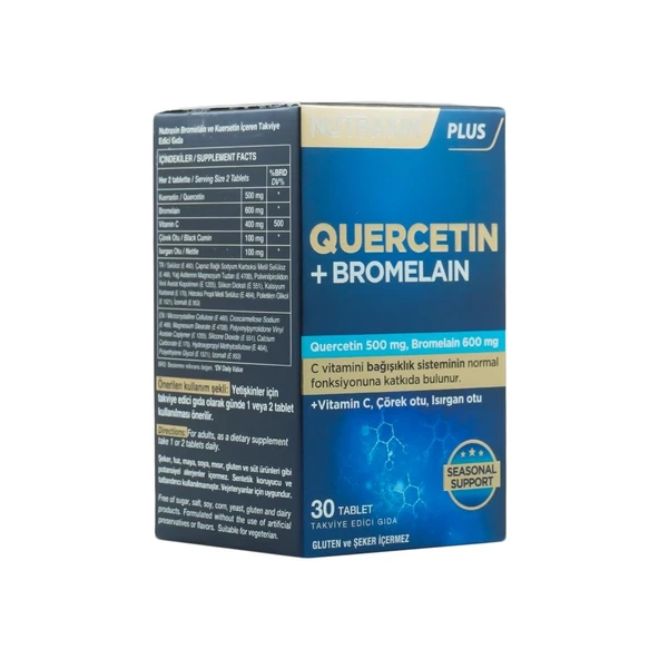 Nutraxin Quercetin + Bromelain 30 Tablet - Resim 7