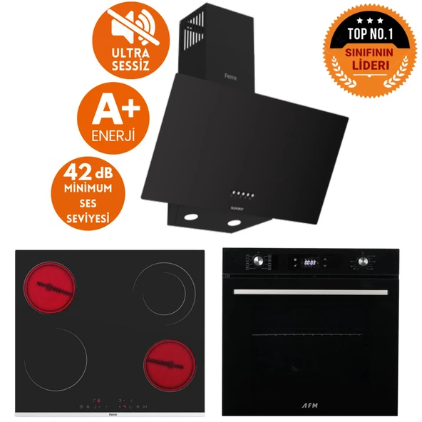 AFM tech ve Ferre Markalı / Elso Sessiz Vitro. Elektrikli Siyah Ank. Set (D086-SA + MS263 + FM7700) ürün görseli 1