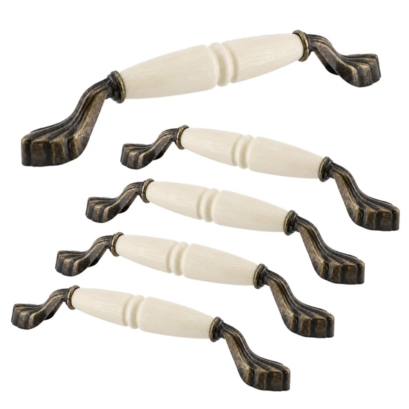 (5 Adet) Selçuklu Porselen Krem Antik Kulp 160 mm 16 cm Mobilya Çekmece Dolabı Dolap Kapak Kulb Kulp ürün görseli 1