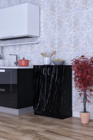 Mokaparkavm Mokas Çok Amaçlı Dolap 2 Raflı Kapaklı Mutfak Balkon Banyo Mokas1002 ürün görseli 1