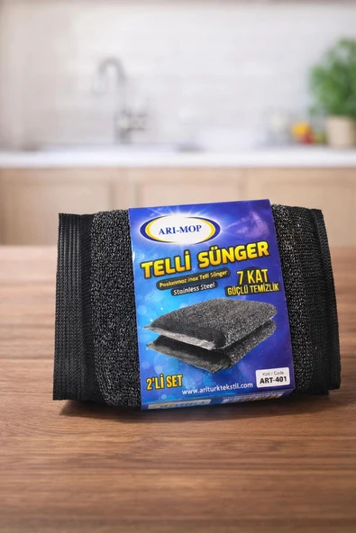 Paslanmaz İnox Telli Sünger 2'Lİ Set ürün görseli 1