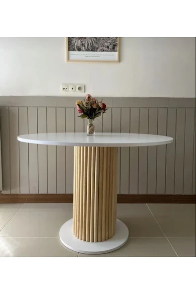 mokaparkavm ANTORYUM YUVARLAK YEMEK MASASI MUTFAK MASASI 90 CM ürün görseli 1