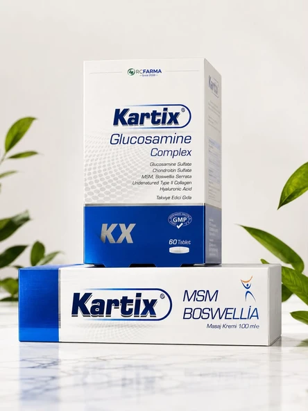 Kartix Eklem ve Kas Destek Paketi Glucosamine Complex 60 Tablet & Boswellia Krem ürün görseli 1