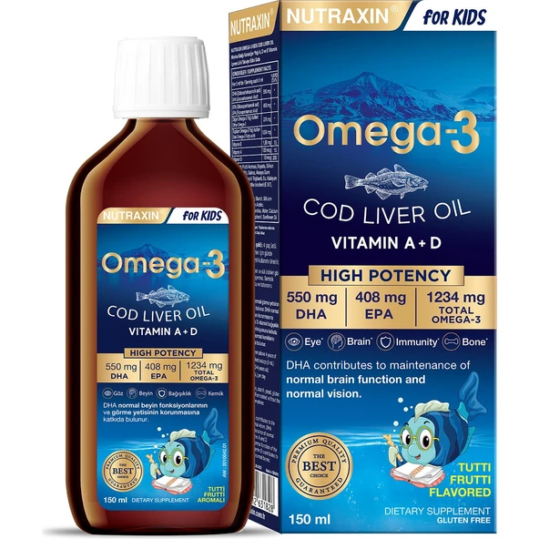 Nutraxin Omega 3 Şurup Karışık Meyve Aromalı 150 ml ürün görseli 1