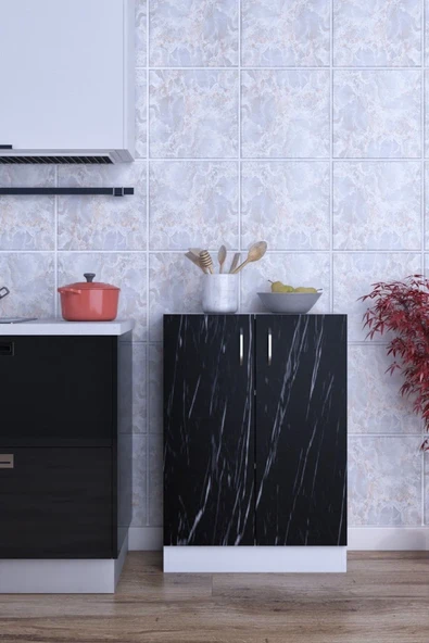 Rafineritasarım Rafineri Mokas Çok Amaçlı Dolap 2 Raflı Kapaklı Mutfak Balkon Banyo ürün görseli 1