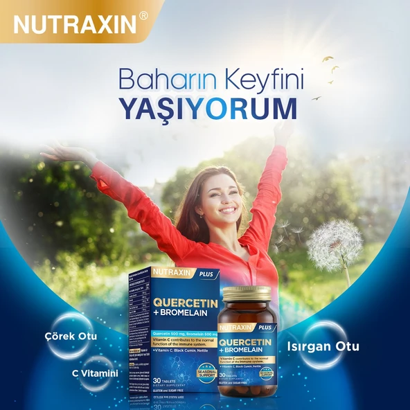 Nutraxin Quercetin + Bromelain 30 Tablet - Resim 4
