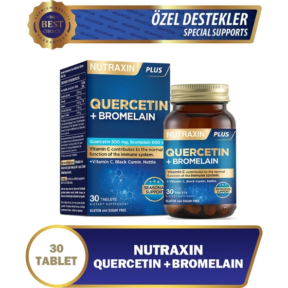 Nutraxin Quercetin + Bromelain 30 Tablet - Resim 3