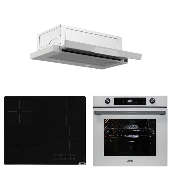 AFM Tech ve Ferre Marka Elektrikli Vitro.CQ Ankastre Set ( D037 Sürgülü Aspiratör + FM7701 +V6-04 ) ürün görseli 1
