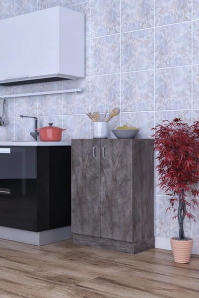 Mokaparkavm Mokas Çok Amaçlı Dolap 2 Raflı Kapaklı Mutfak Balkon Banyo Mokas1002 ürün görseli 1