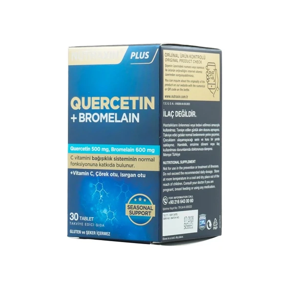 Nutraxin Quercetin + Bromelain 30 Tablet - Resim 8