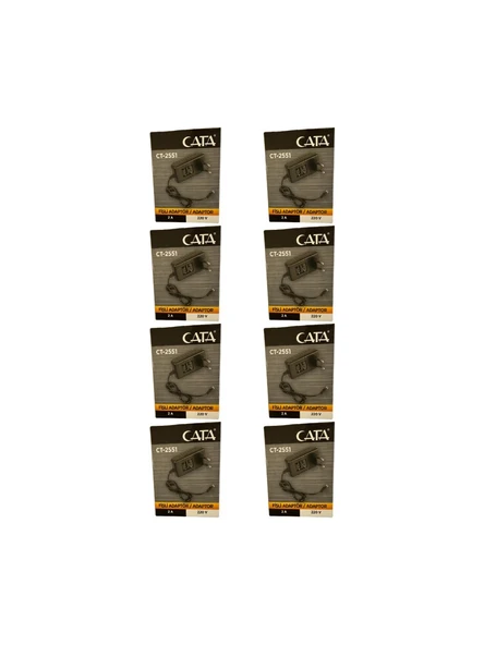 CATA CT-2551 2 Amper 220V Fişli Adaptör (8 Adet) ürün görseli 1